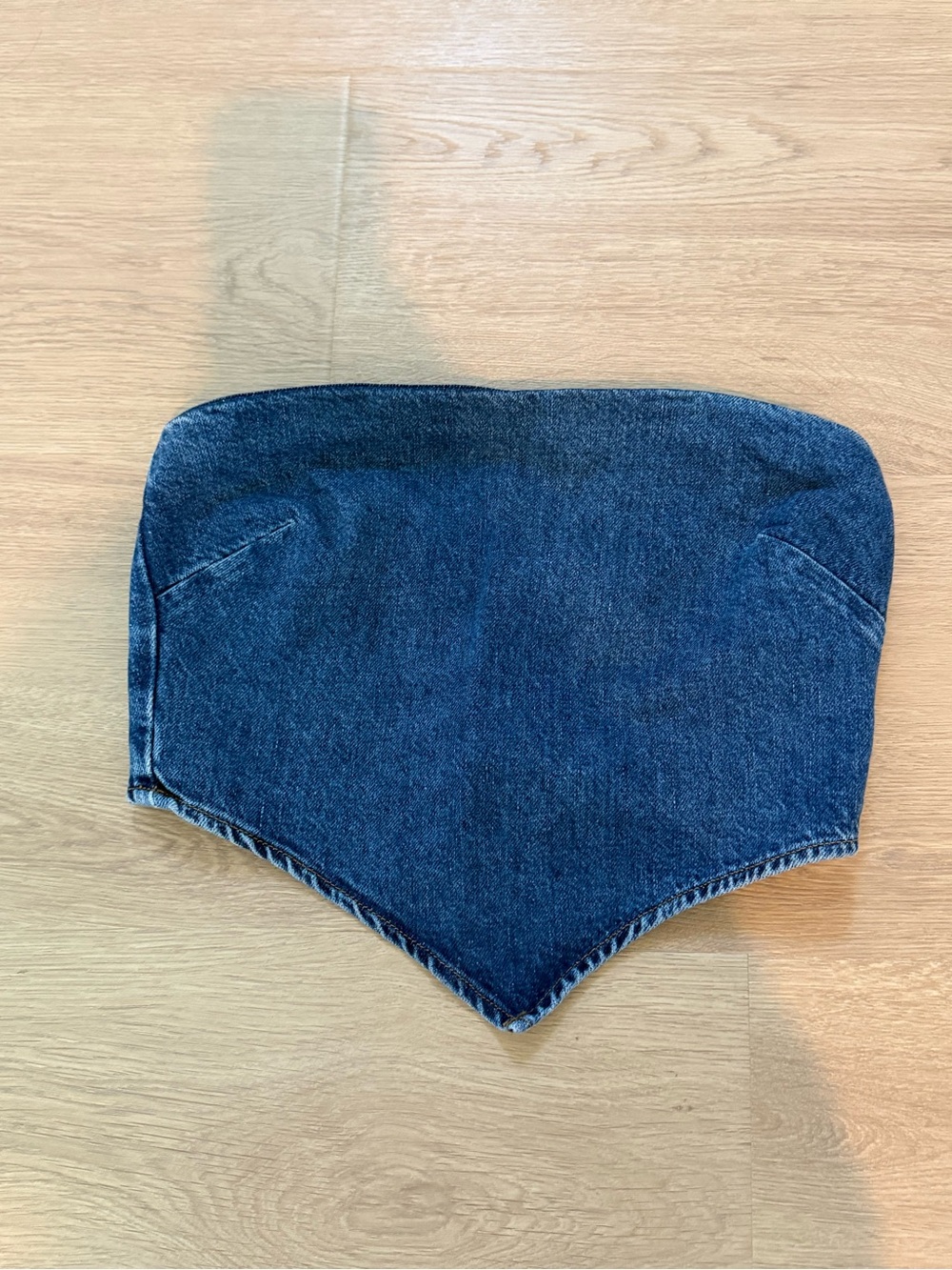Reformation Braxton handkerchief jean crop top.